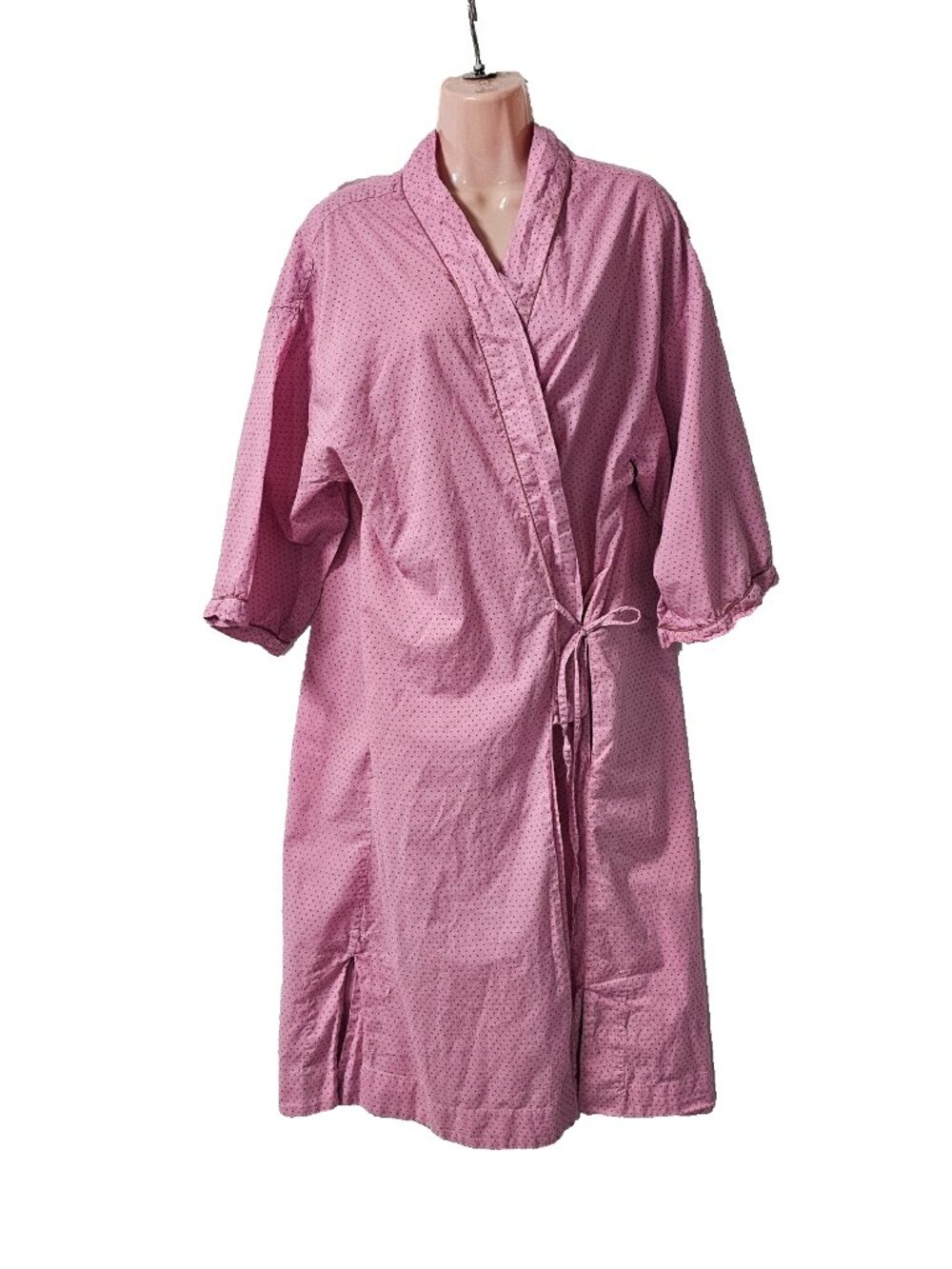 Domi Crossfront Robe Women Size Large 100% Org. Pink Cotton